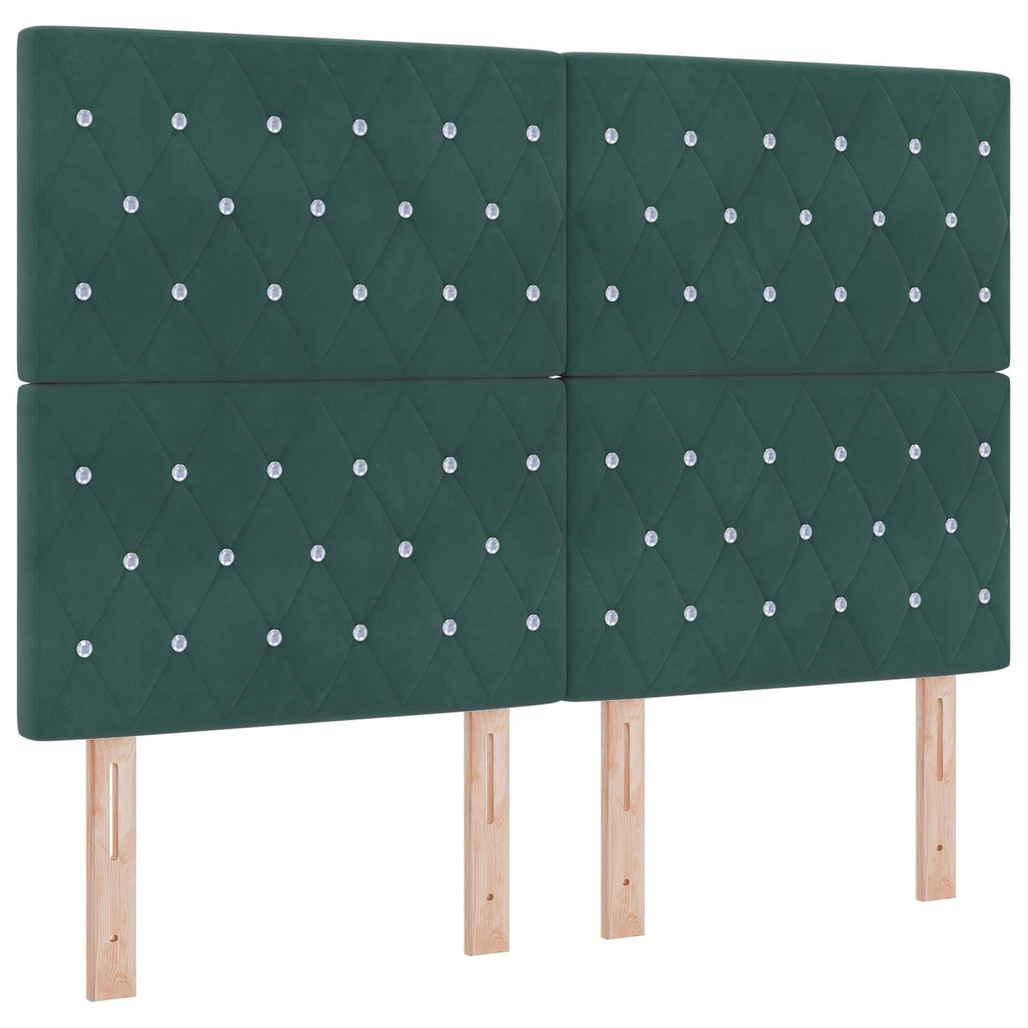 Letto Ottomano con Materasso e LED Verde Scuro 140 x 190 cm