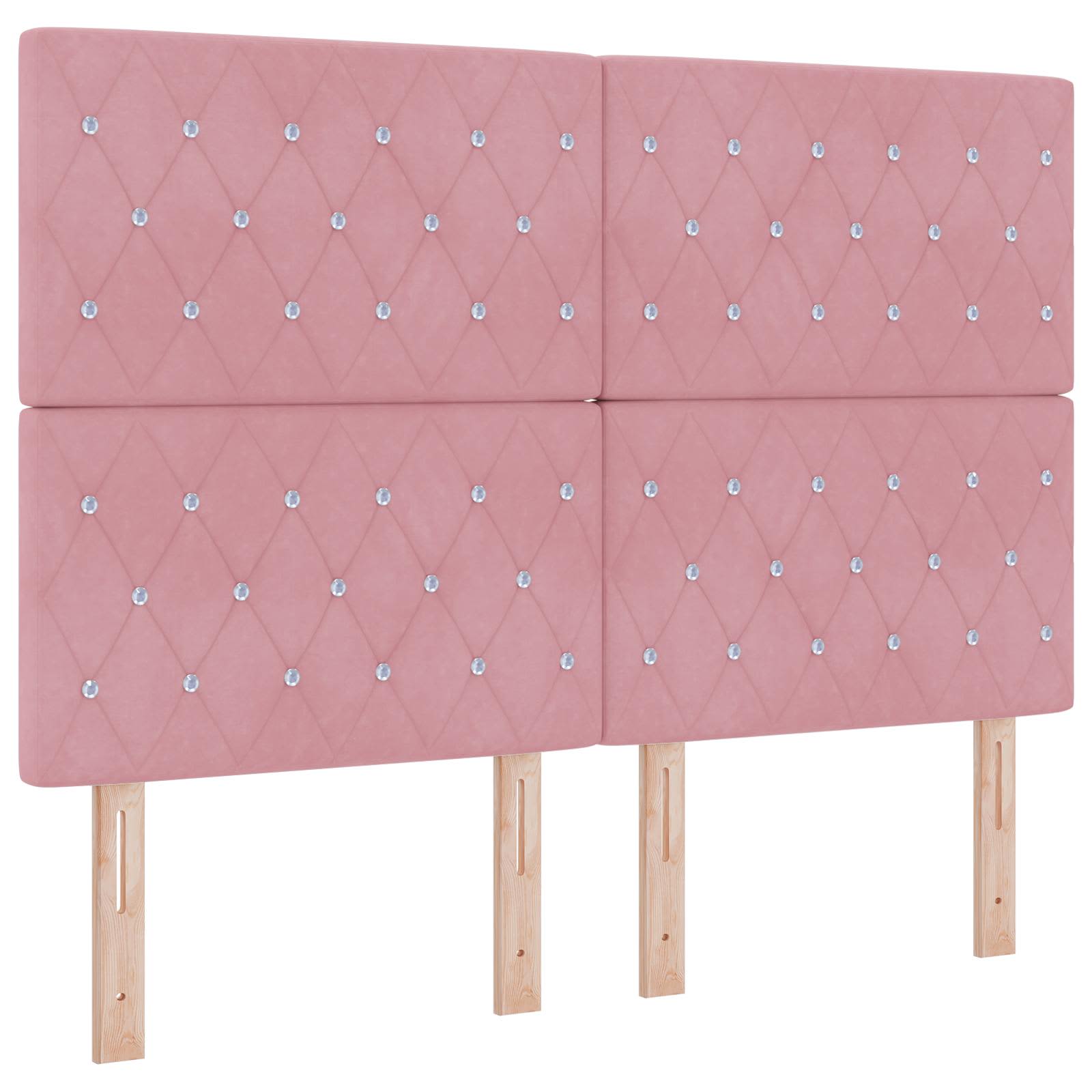 Letto Ottomano con Materasso e LED Rosa 140 x 190 cm Velluto | homemem39