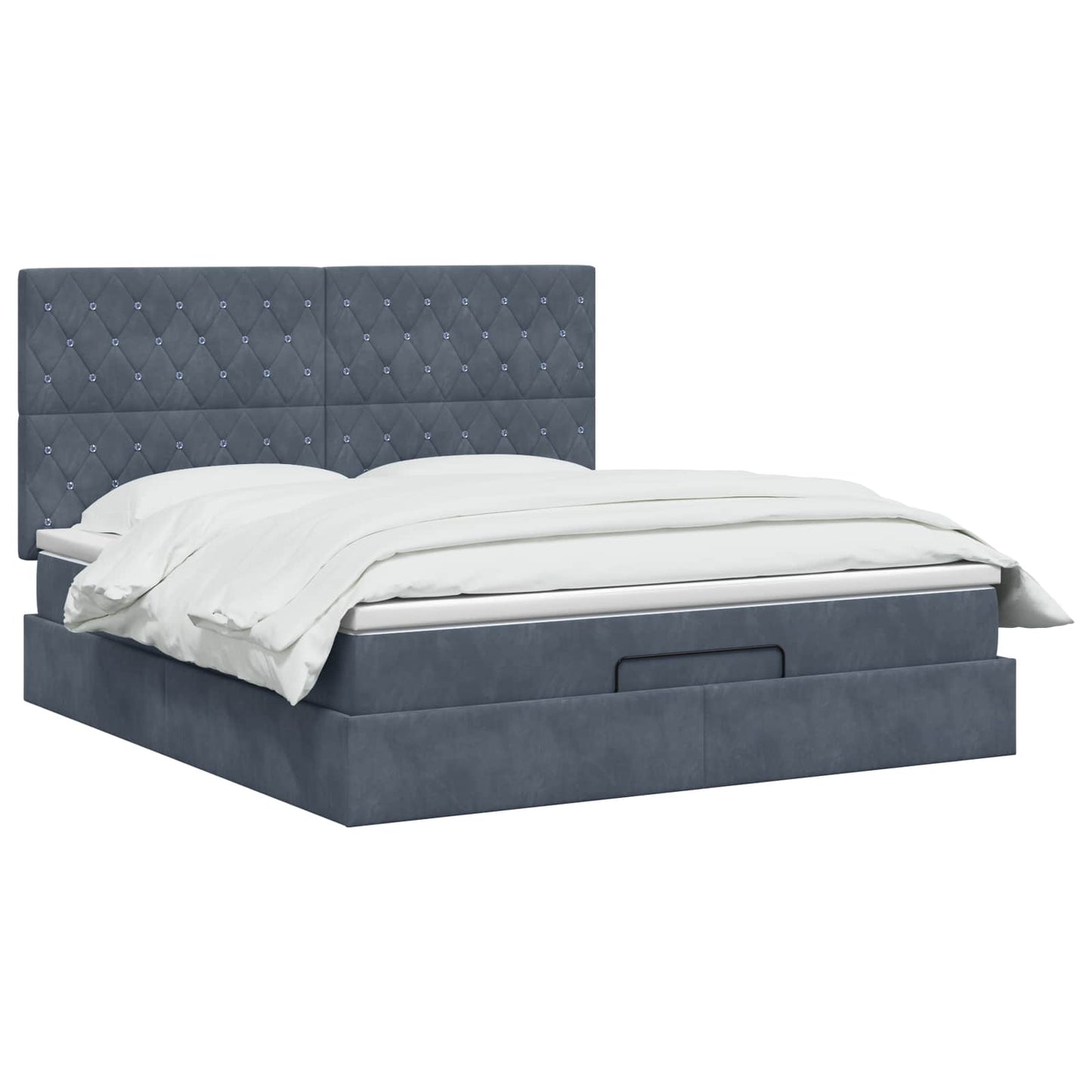 Letto Ottomano con Materasso e LED Grigio Scuro 140 x 200 cm | homemem39