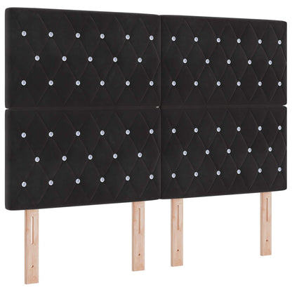 Letto Ottomano con Materasso e LED Nero 140 x 200 cm Velluto | homemem39