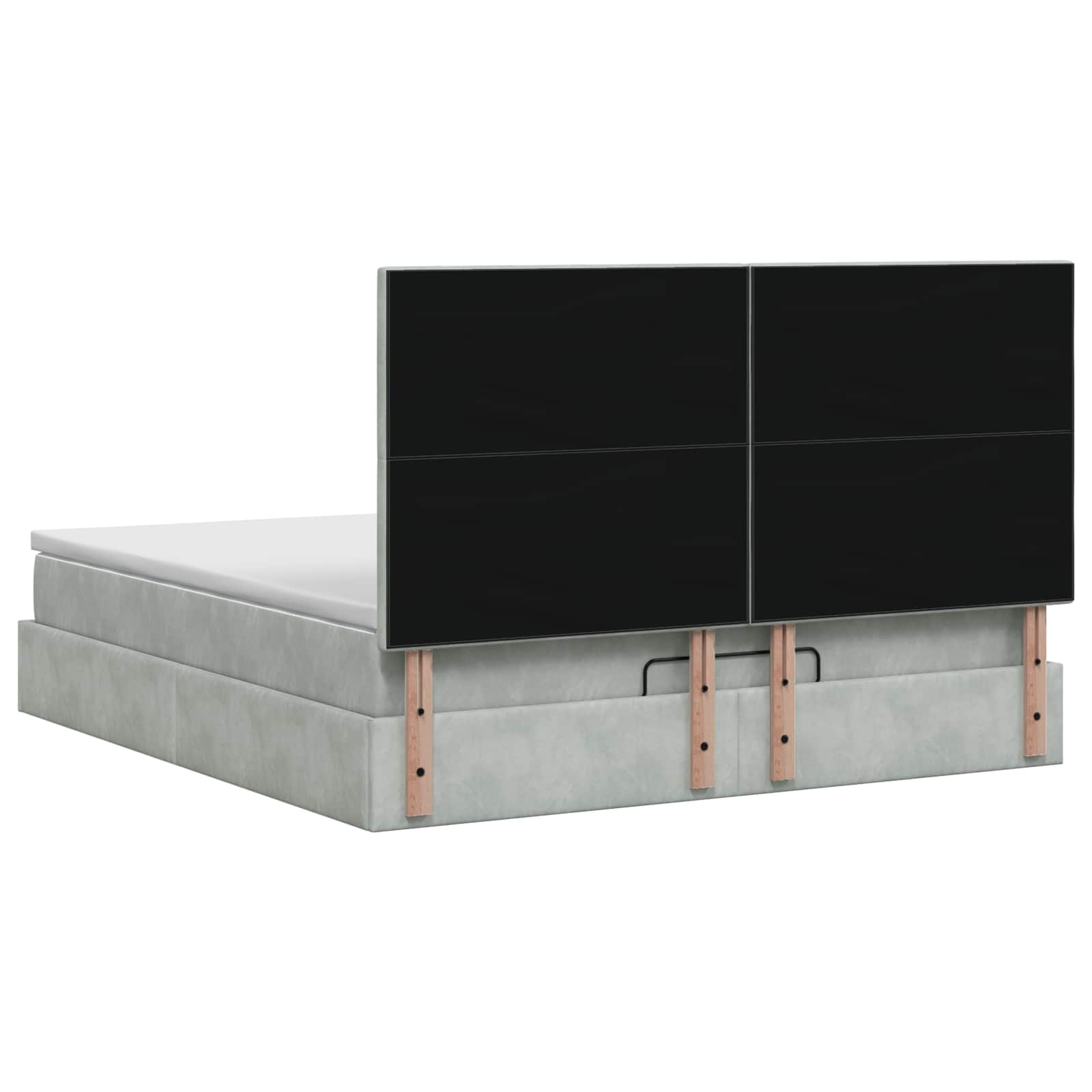 Letto Ottomano con Materasso e LED Grigio Chiaro 160 x 200 cm | homemem39