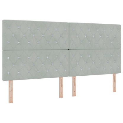 Letto Ottomano con Materasso e LED Grigio Chiaro 200 x 200 cm