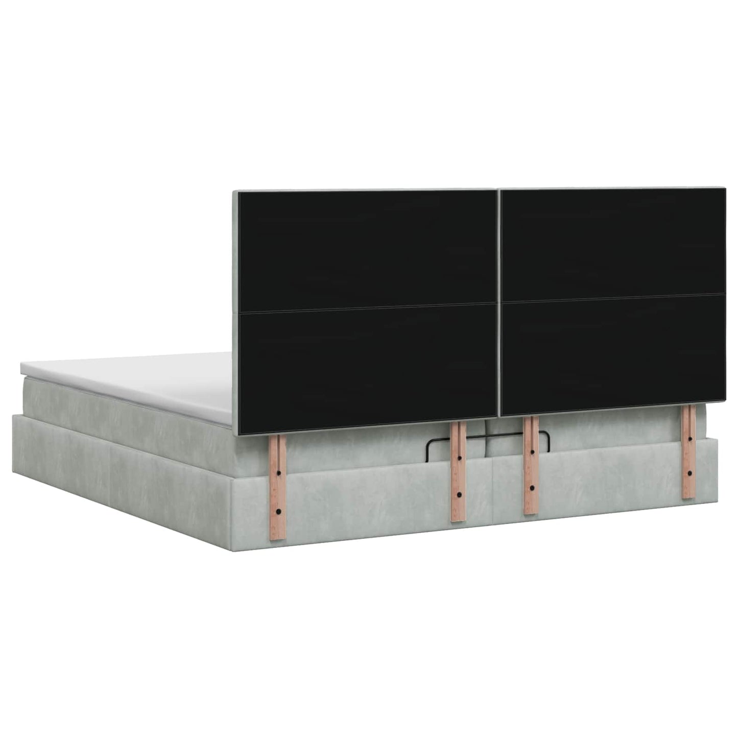 Letto Ottomano con Materasso e LED Grigio Chiaro 200 x 200 cm