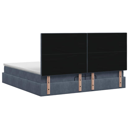 Letto Ottomano con Materasso e LED Grigio Scuro 200 x 200 cm | homemem39