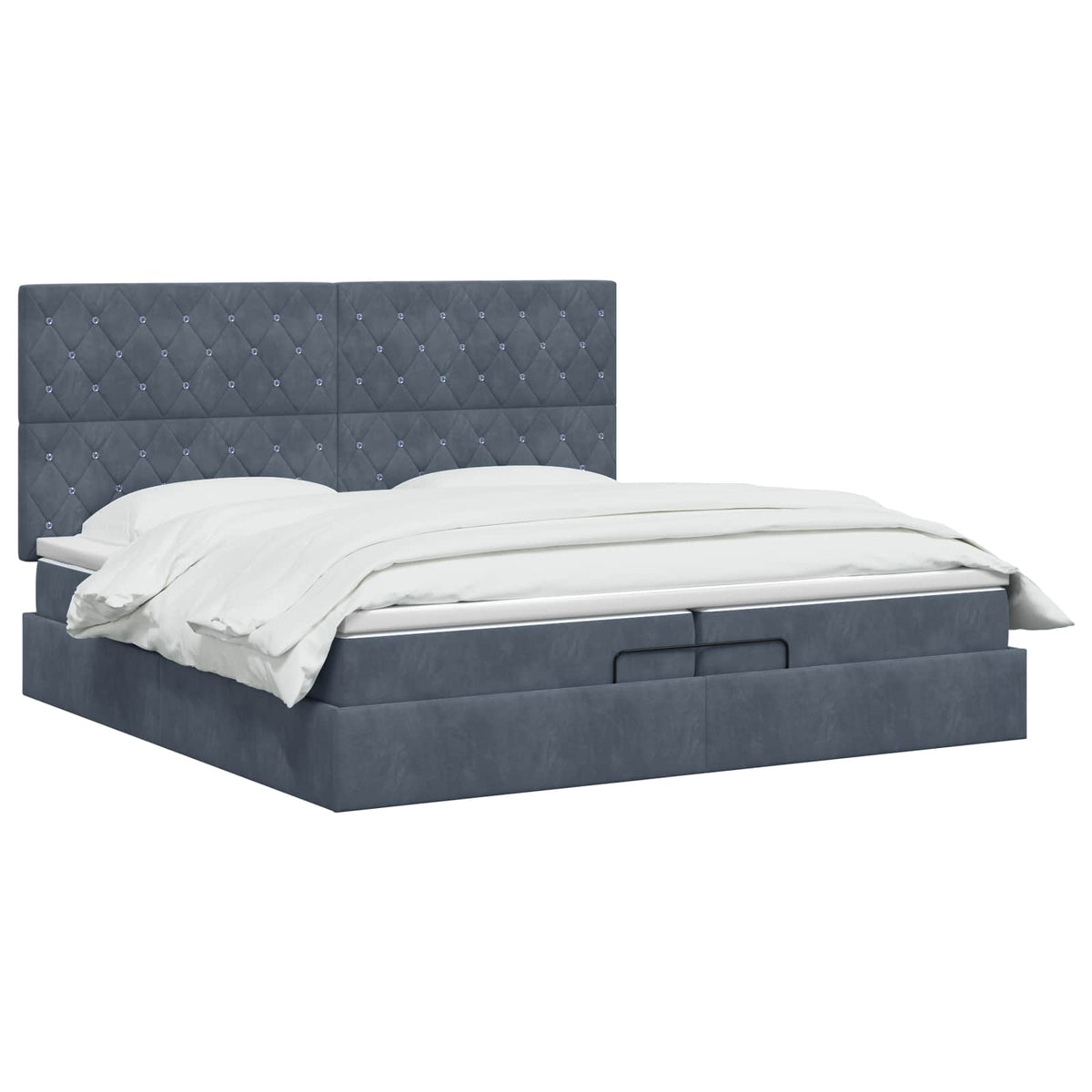 Letto Ottomano con Materasso e LED Grigio Scuro 200 x 200 cm | homemem39