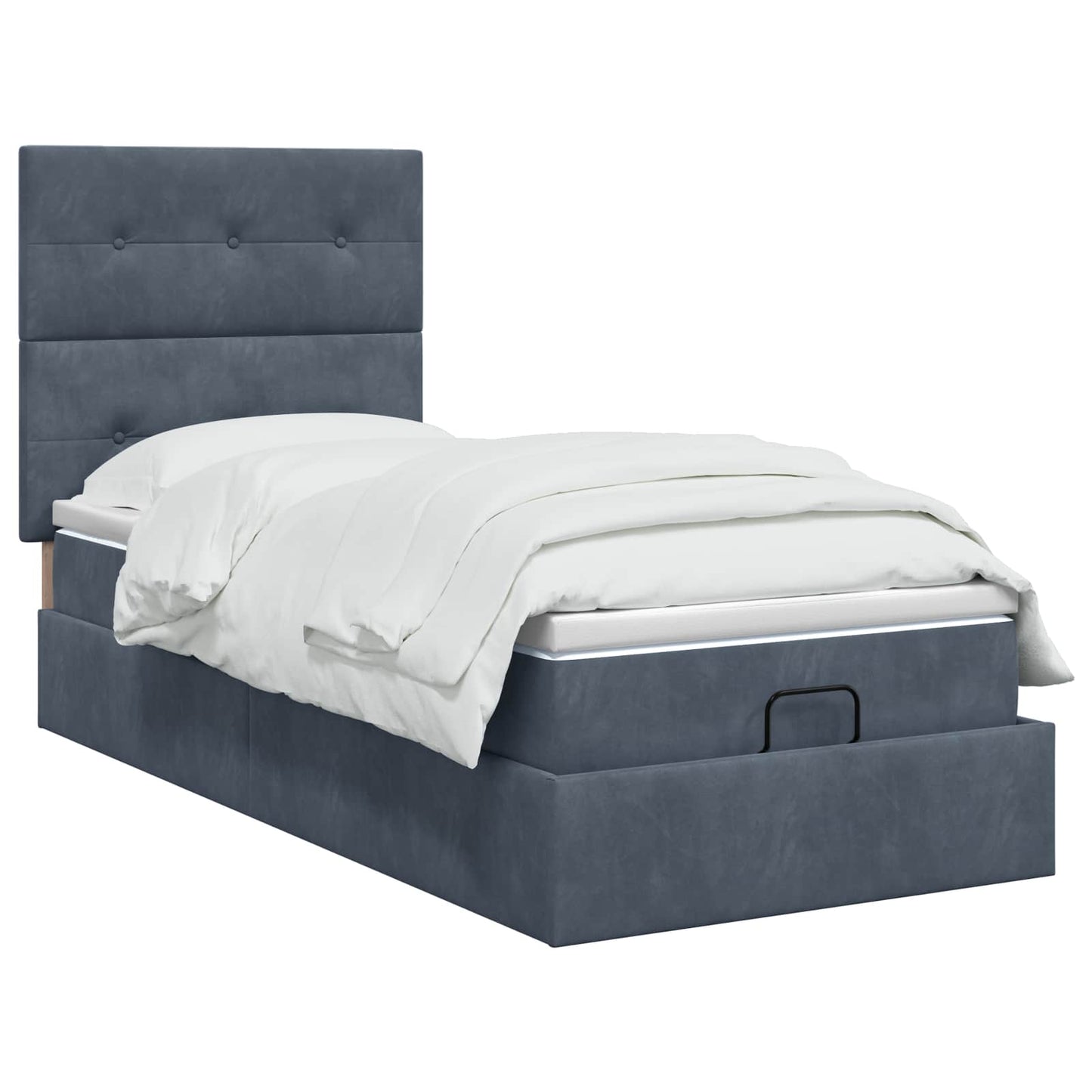 Letto Ottomano con Materasso e LED Grigio Scuro 80 x 200 cm