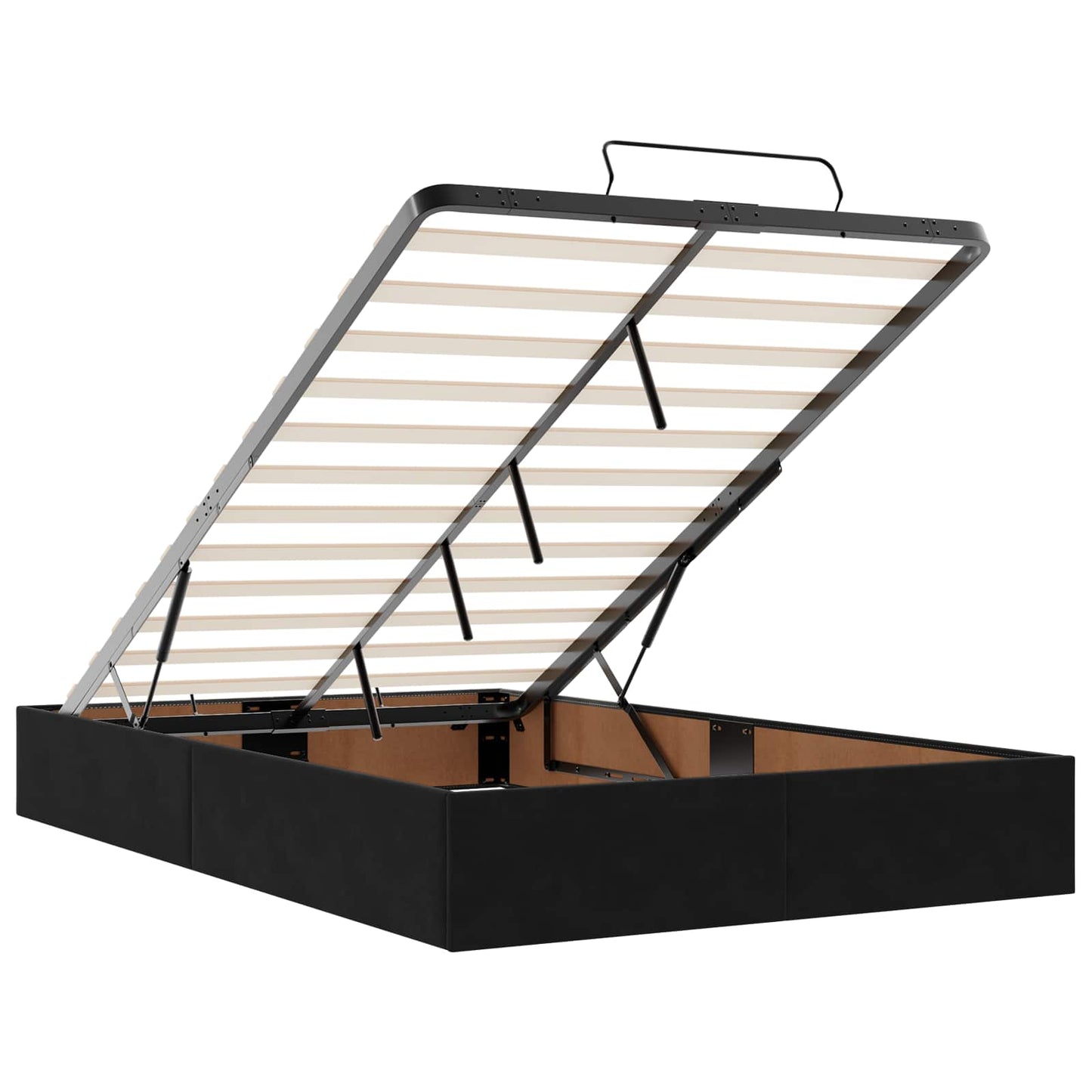 Letto Ottomano con Materasso e LED Nero 120 x 200 cm Velluto