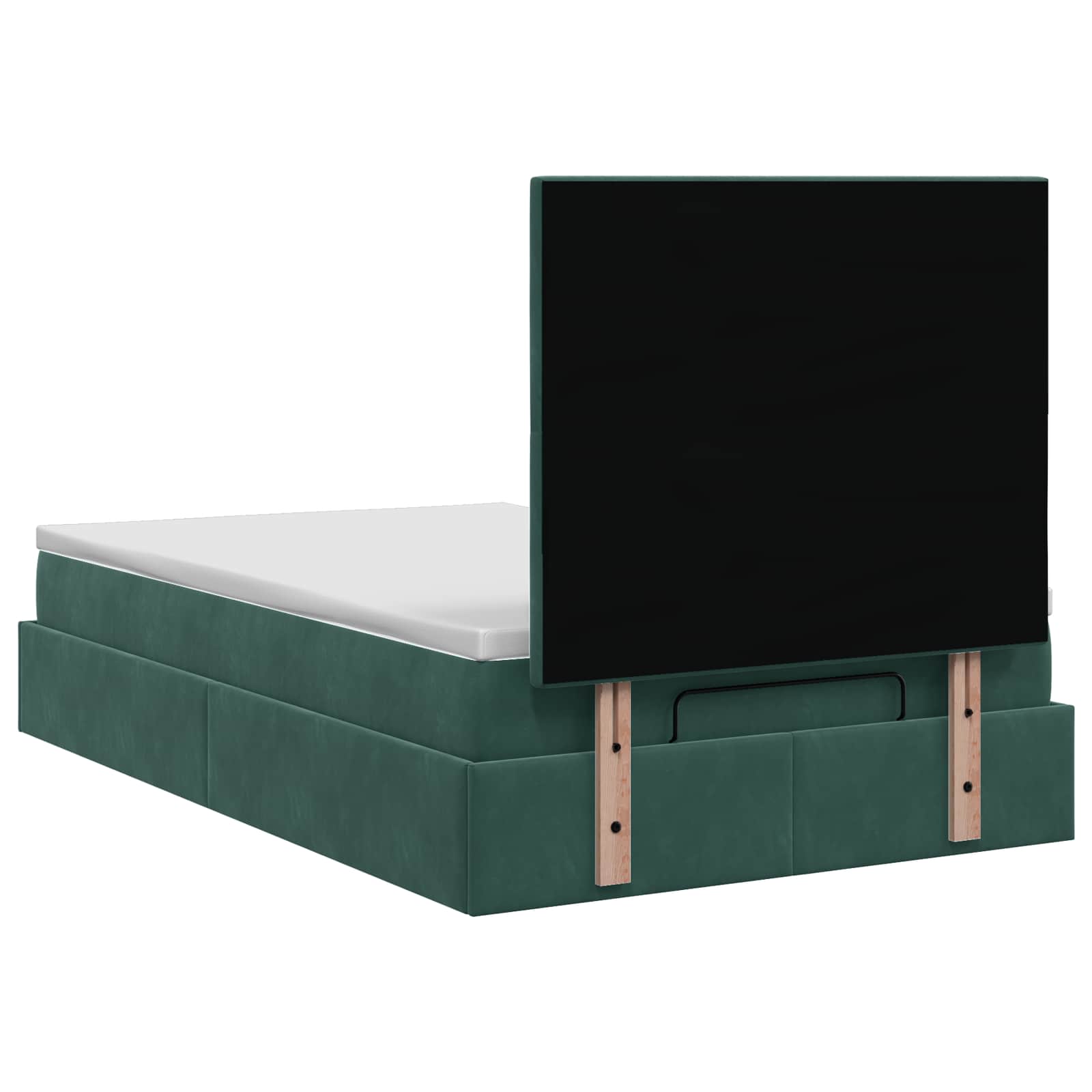Letto Ottomano con Materasso e LED Verde Scuro 120 x 200 cm | homemem39