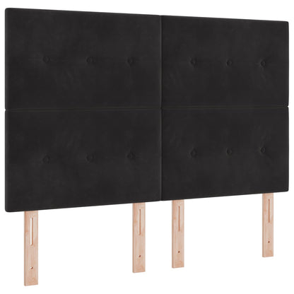 Letto Ottomano con Materasso e LED Nero 140 x 200 cm Velluto