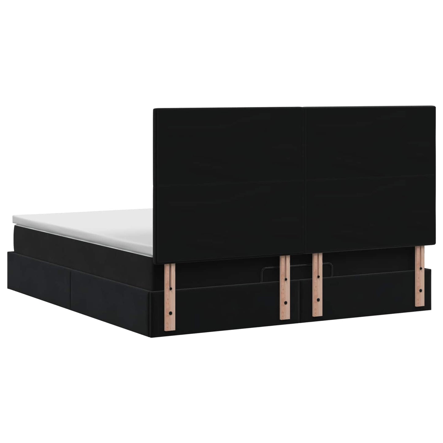 Letto Ottomano con Materasso e LED Nero 140 x 200 cm Velluto