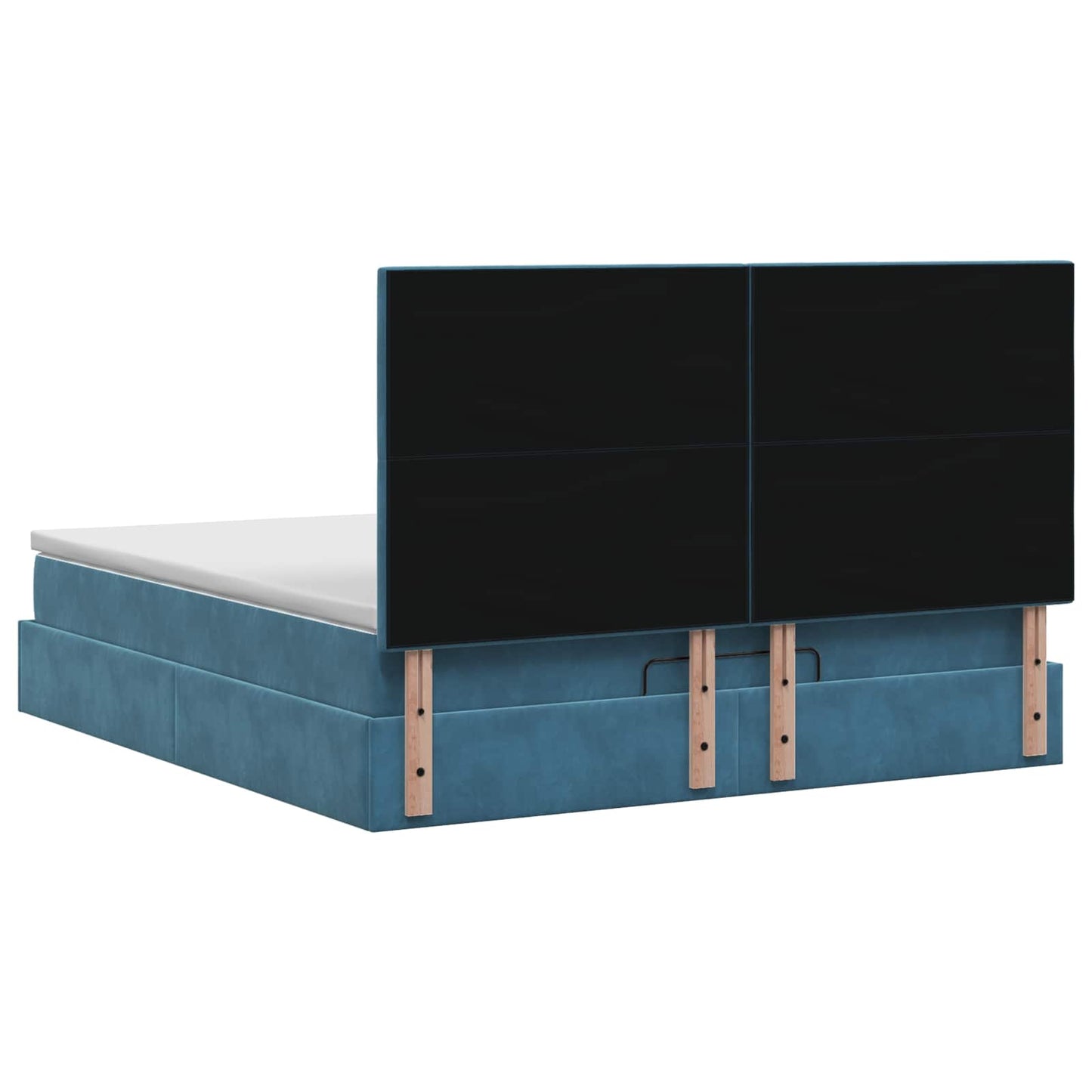 Letto Ottomano con Materasso e LED Blu scuro 140 x 200 cm