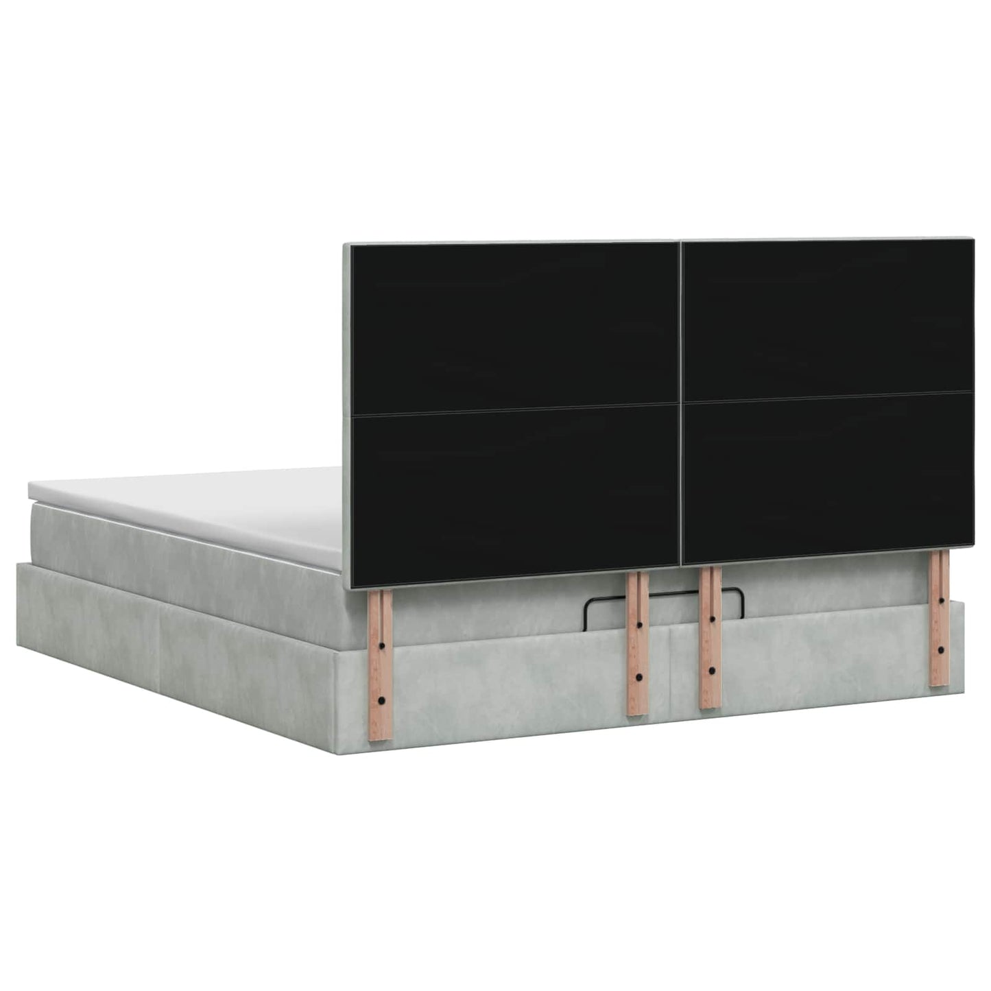 Letto Ottomano con Materasso e LED Grigio Chiaro 160 x 200 cm