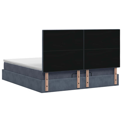 Letto Ottomano con Materasso e LED Grigio Scuro 160 x 200 cm