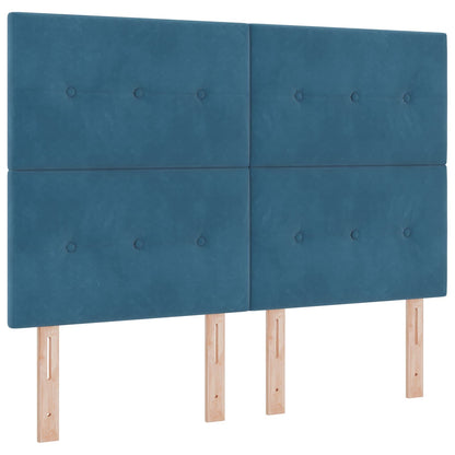 Letto Ottomano con Materasso e LED Blu scuro 160 x 200 cm