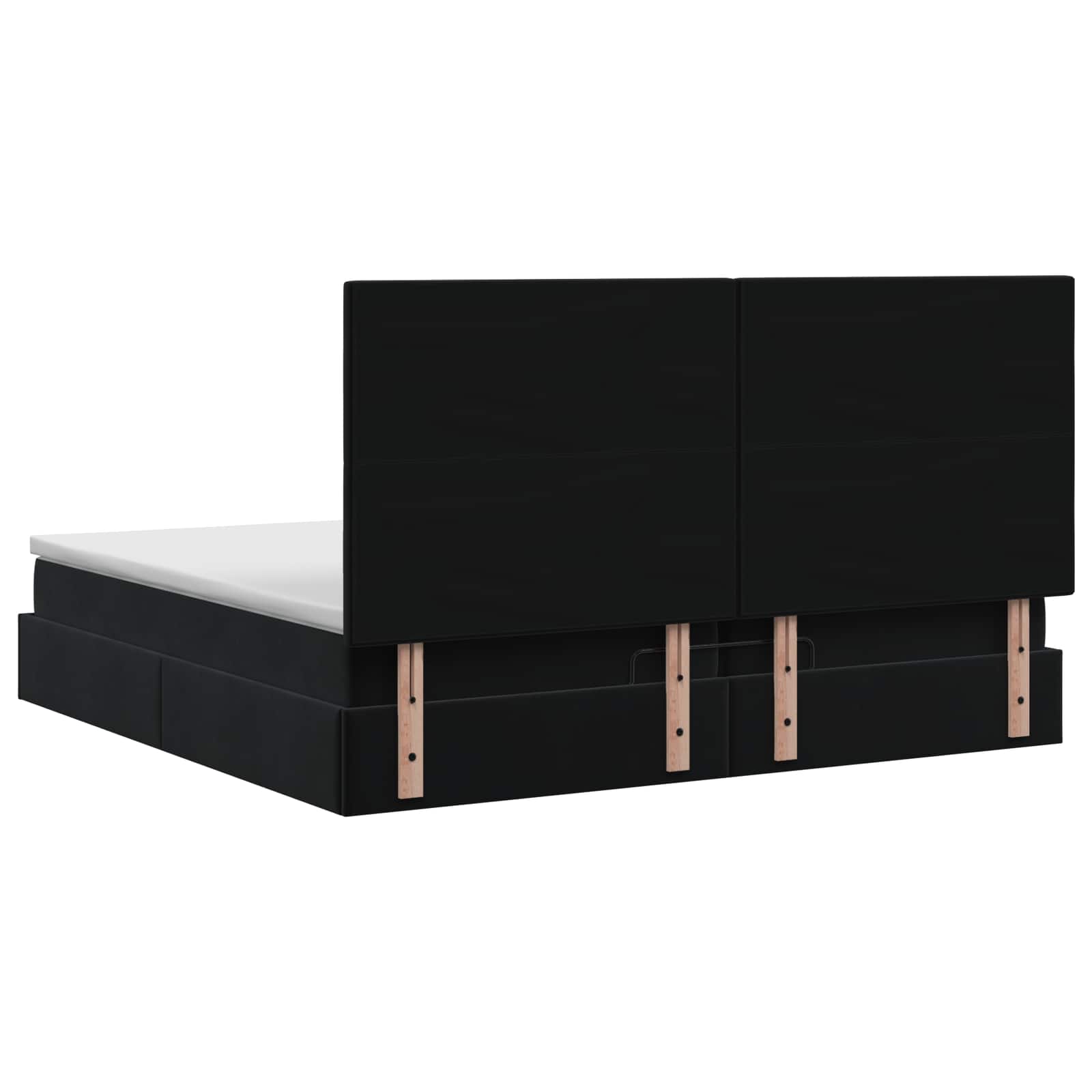 Letto Ottomano con Materasso e LED Nero 200 x 200 cm Velluto | homemem39
