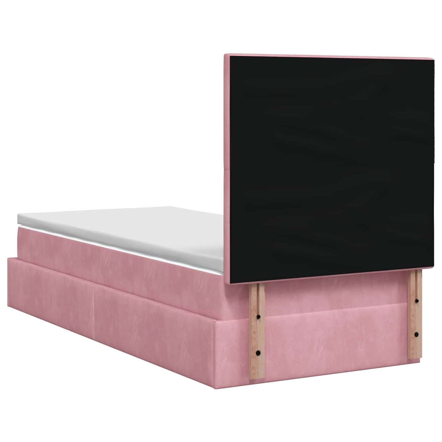 Letto Ottomano con Materasso e LED Rosa 80 x 200 cm Velluto | homemem39