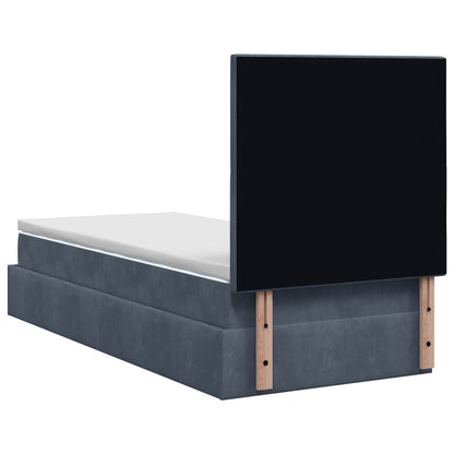 Letto Ottomano con Materasso e LED Grigio Scuro 100 x 200 cm | homemem39