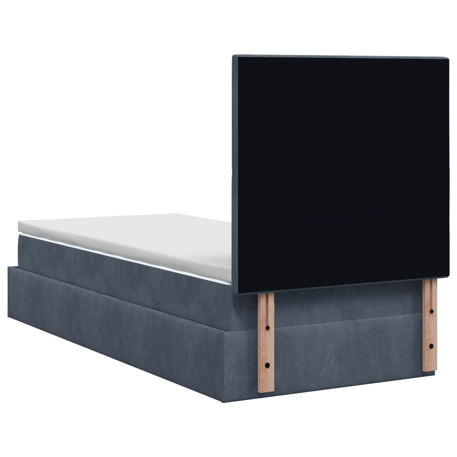 Letto Ottomano con Materasso e LED Grigio Scuro 100 x 200 cm | homemem39