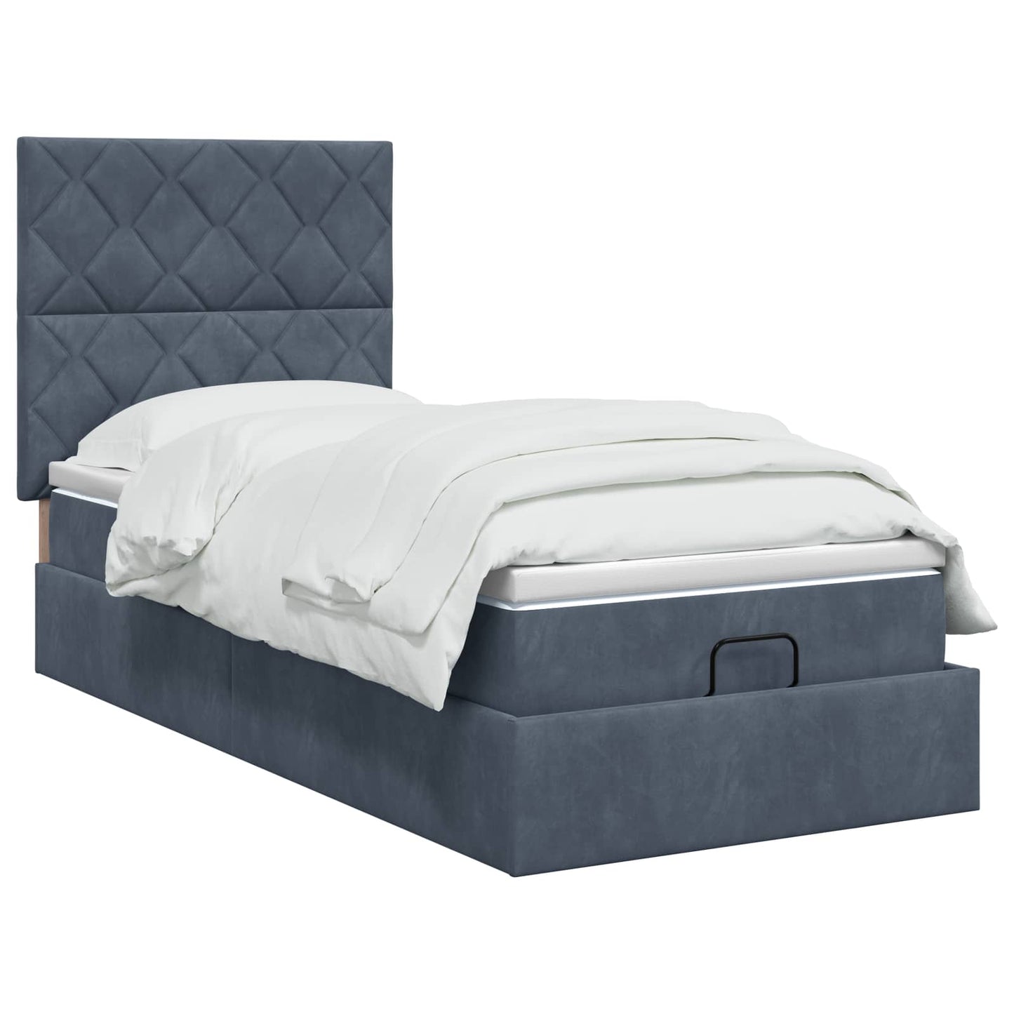 Letto Ottomano con Materasso e LED Grigio Scuro 100 x 200 cm