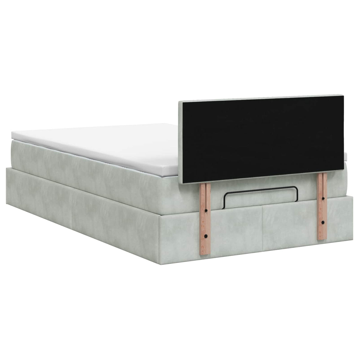 Letto Ottomano con Materasso e LED Grigio Chiaro 120 x 190 cm | homemem39