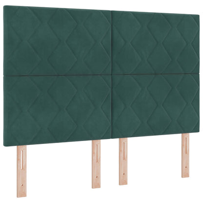 Letto Ottomano con Materasso e LED Verde Scuro 140 x 200 cm