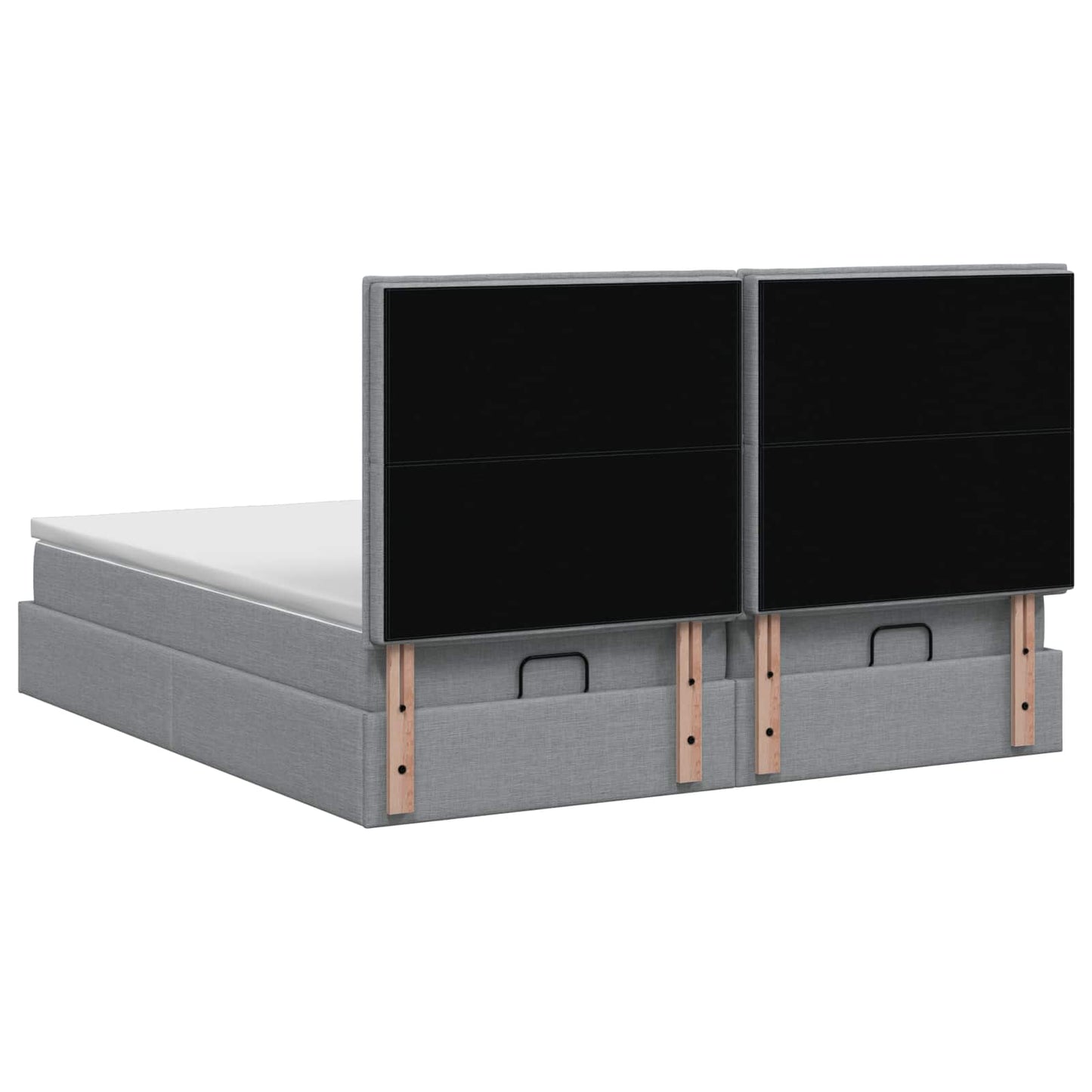 Letto Ottomano con Materasso e LED Grigio Chiaro 160 x 200 cm
