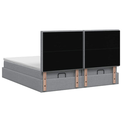 Letto Ottomano con Materasso e LED Grigio Chiaro 160 x 200 cm