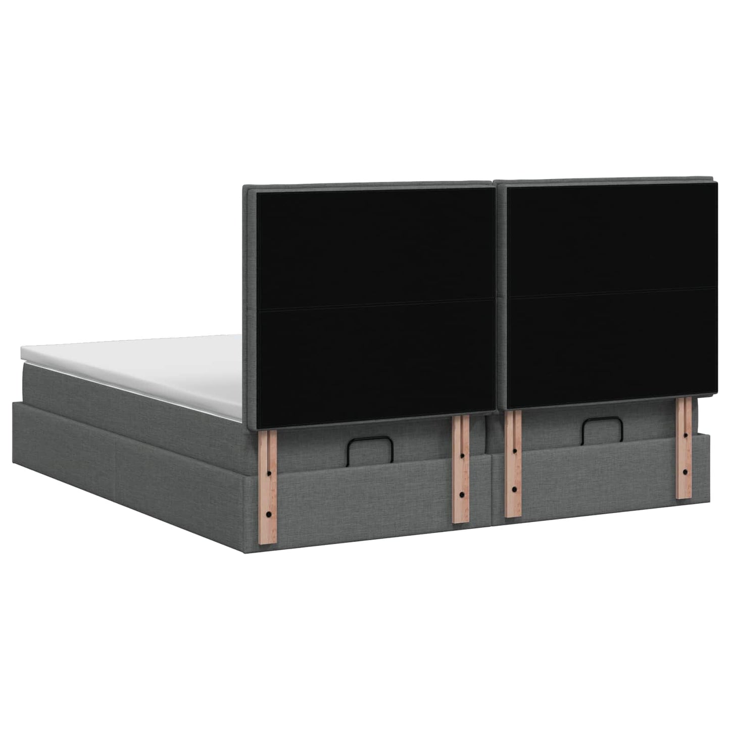 Letto Ottomano con Materasso e LED Grigio Scuro 160 x 200 cm | homemem39
