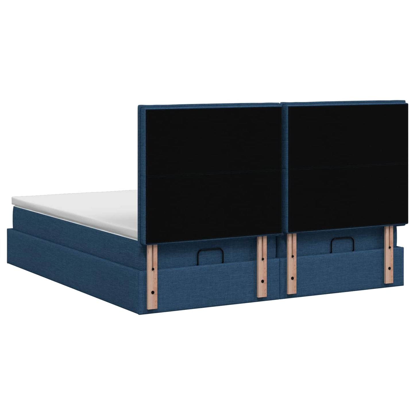 Letto Ottomano con Materasso e LED Blu 180 x 200 cm Tessuto