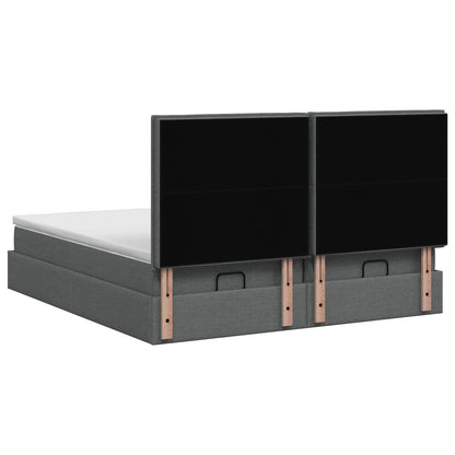 Letto Ottomano con Materasso e LED Grigio Scuro 200 x 200 cm | homemem39