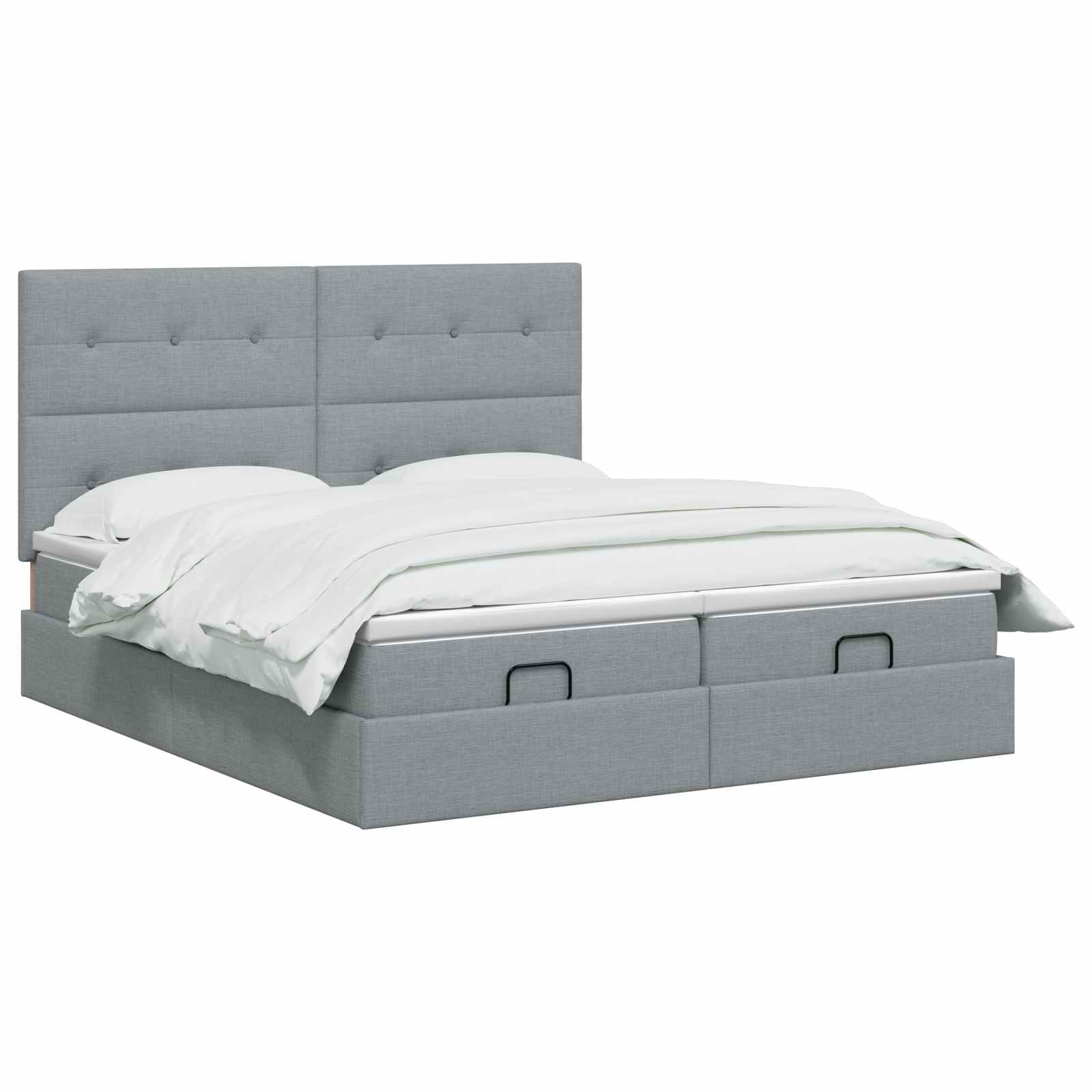 Letto Ottomano con Materasso e LED Grigio Chiaro 180 x 200 cm - homemem39