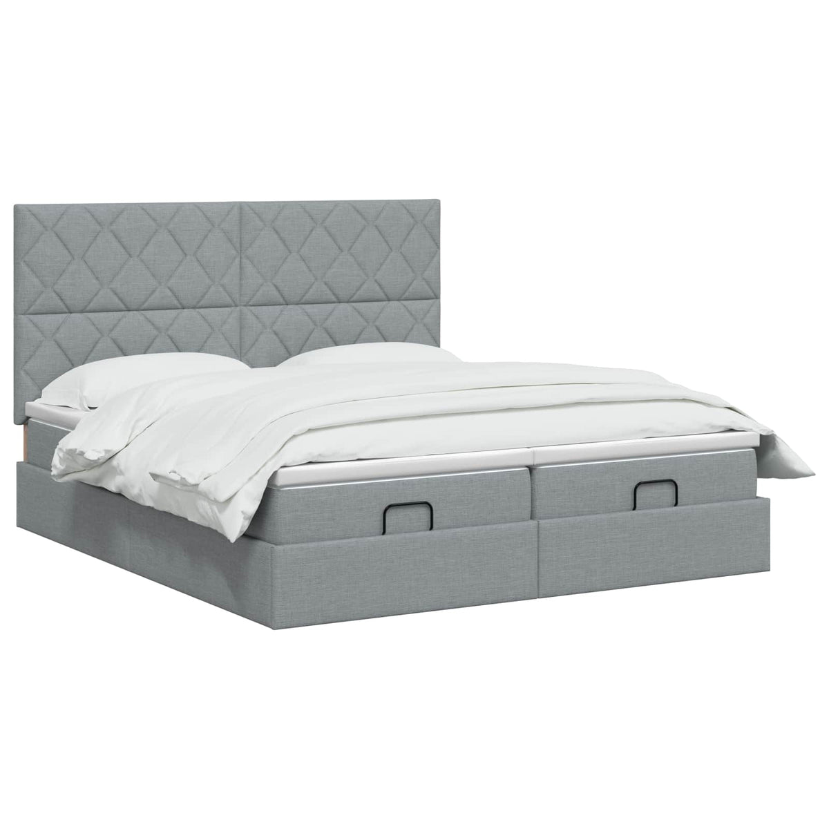 Letto Ottomano con Materasso e LED Grigio Chiaro 200 x 200 cm - homemem39