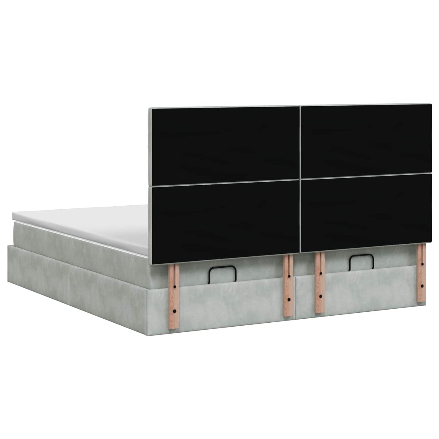 Letto Ottomano con Materasso e LED Grigio Chiaro 200 x 200 cm
