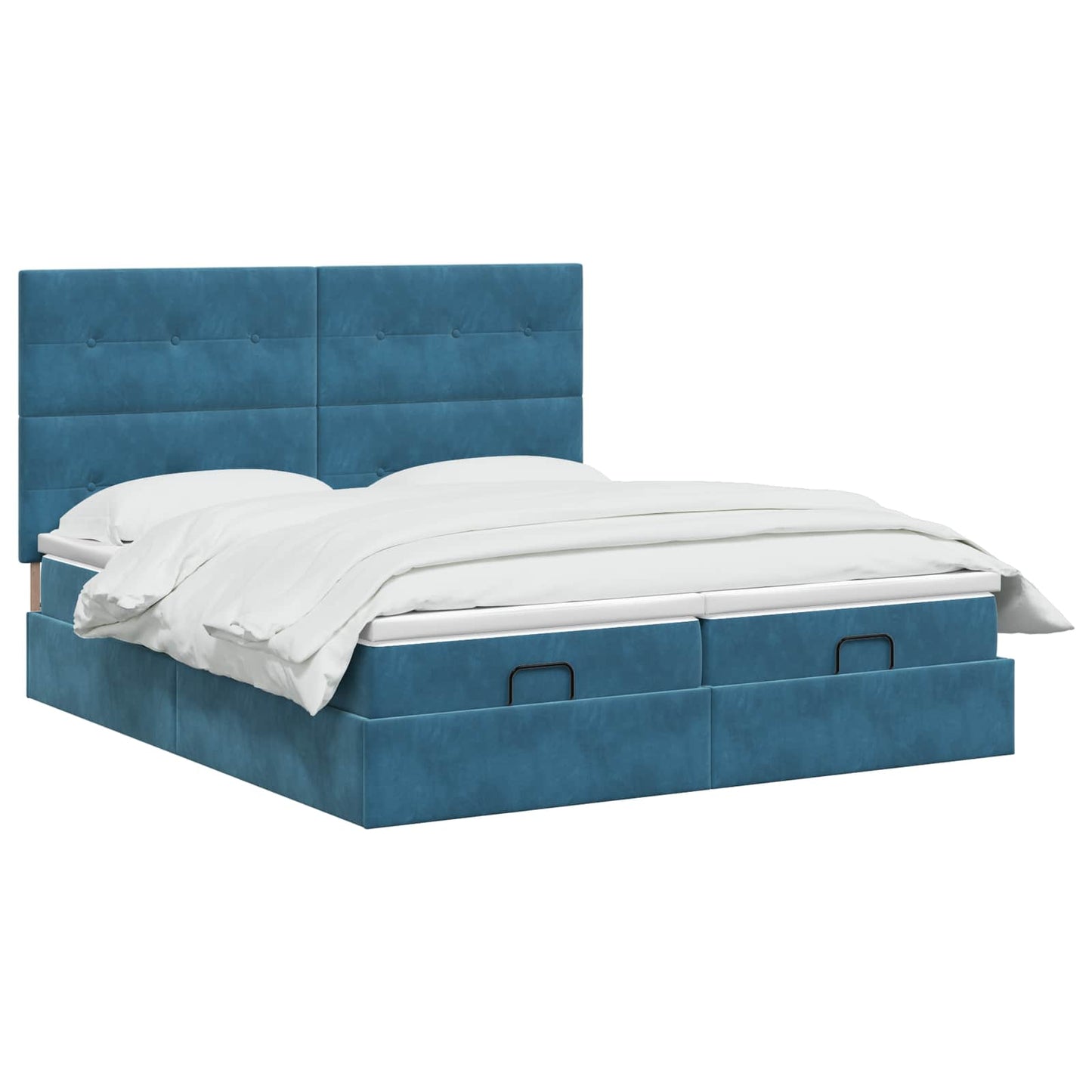 Letto Ottomano con Materasso e LED Blu scuro 180 x 200 cm
