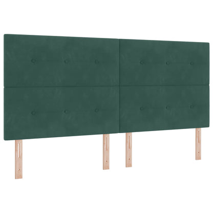 Letto Ottomano con Materasso e LED Verde Scuro 200 x 200 cm | homemem39