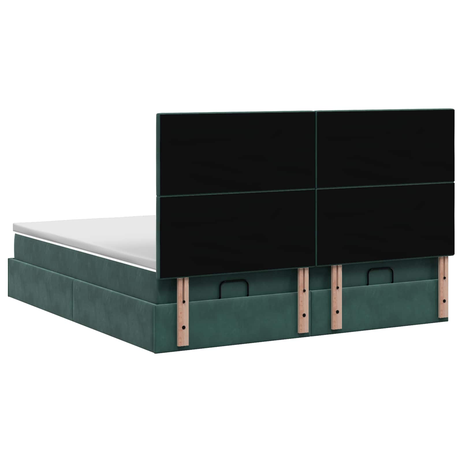Letto Ottomano con Materasso e LED Verde Scuro 200 x 200 cm | homemem39