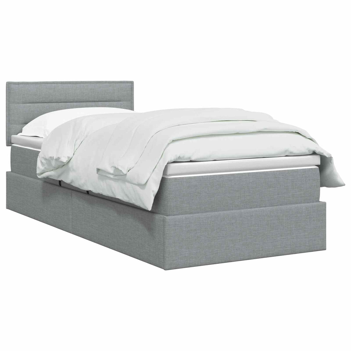 Letto con contenitore e materasso Grigio Chiaro 90 x 200 cm | homemem39