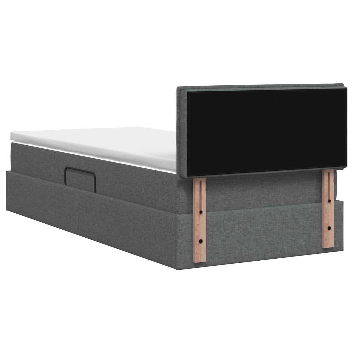 Letto con contenitore e materasso Grigio Scuro 90 x 200 cm | homemem39