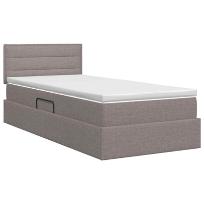 Letto con contenitore e materasso Tortora 90 x 200 cm Velluto | homemem39