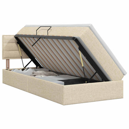 Letto con contenitore e materasso Crema 90 x 200 cm Velluto | homemem39