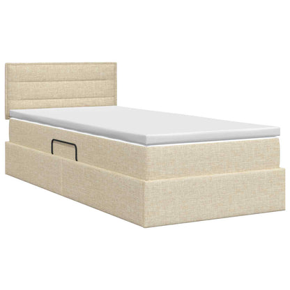 Letto con contenitore e materasso Crema 90 x 200 cm Velluto | homemem39