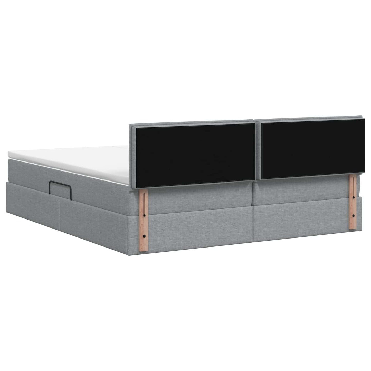 Letto con contenitore e materasso Grigio Chiaro 160 x 200 cm