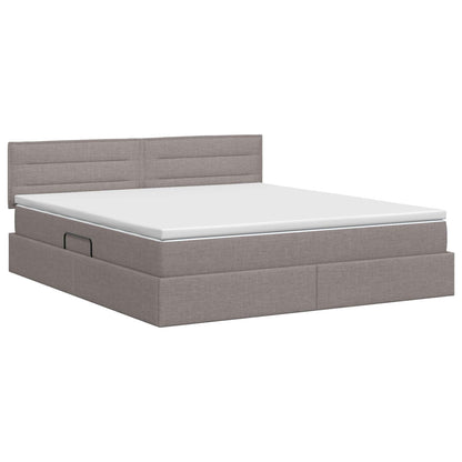 Letto con contenitore e materasso Tortora 180 x 200 cm Velluto