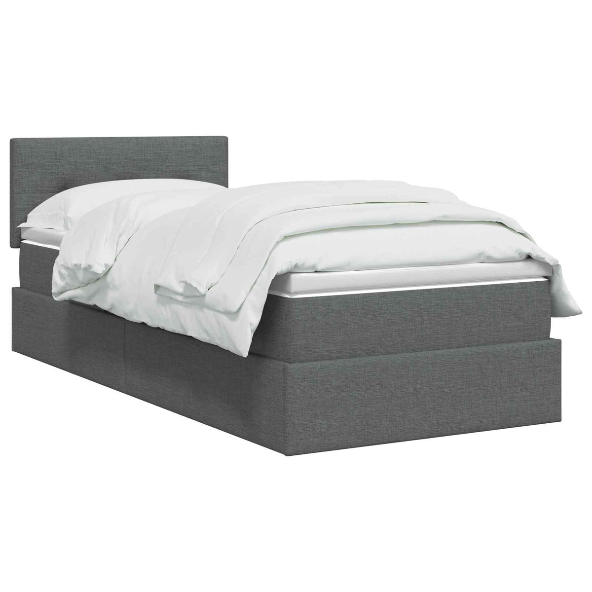 Letto con contenitore e materasso Grigio Scuro 90 x 200 cm | homemem39