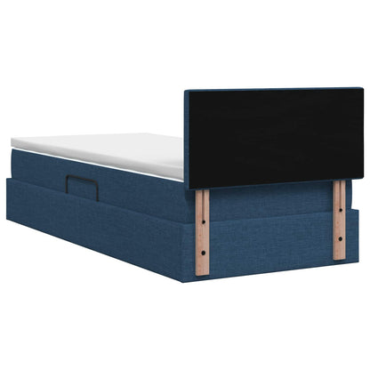 Letto con contenitore e materasso Blu 100 x 200 cm Velluto | homemem39