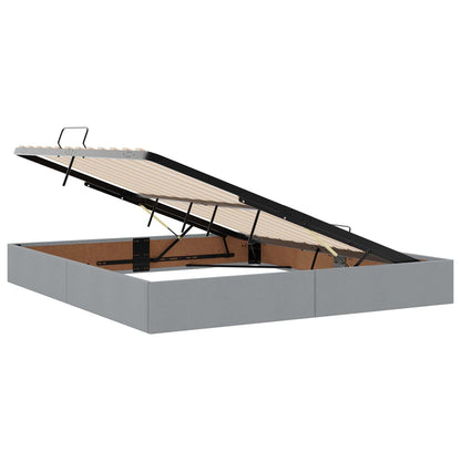 Letto con contenitore e materasso Grigio Chiaro 160 x 200 cm