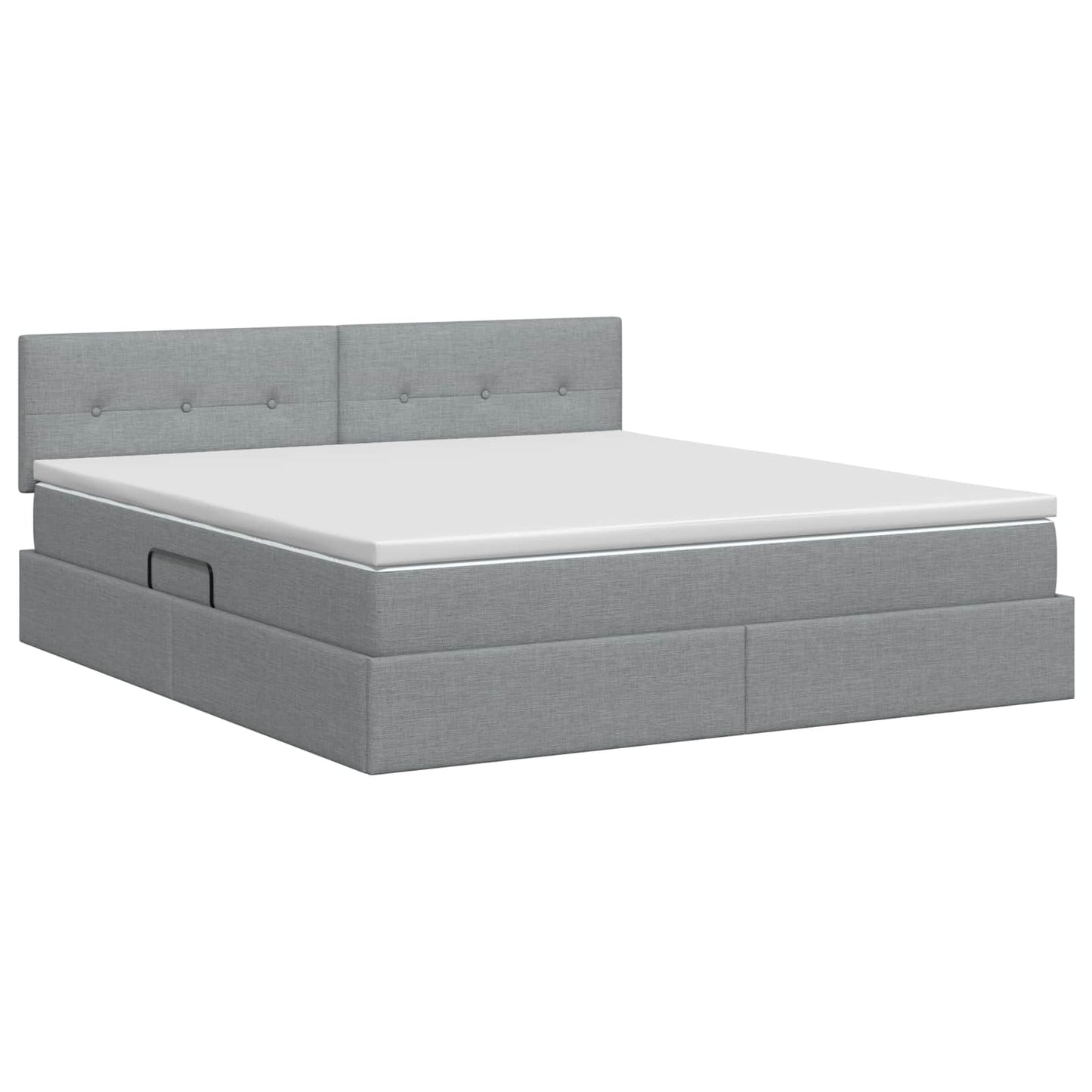 Letto con contenitore e materasso Grigio Chiaro 160 x 200 cm