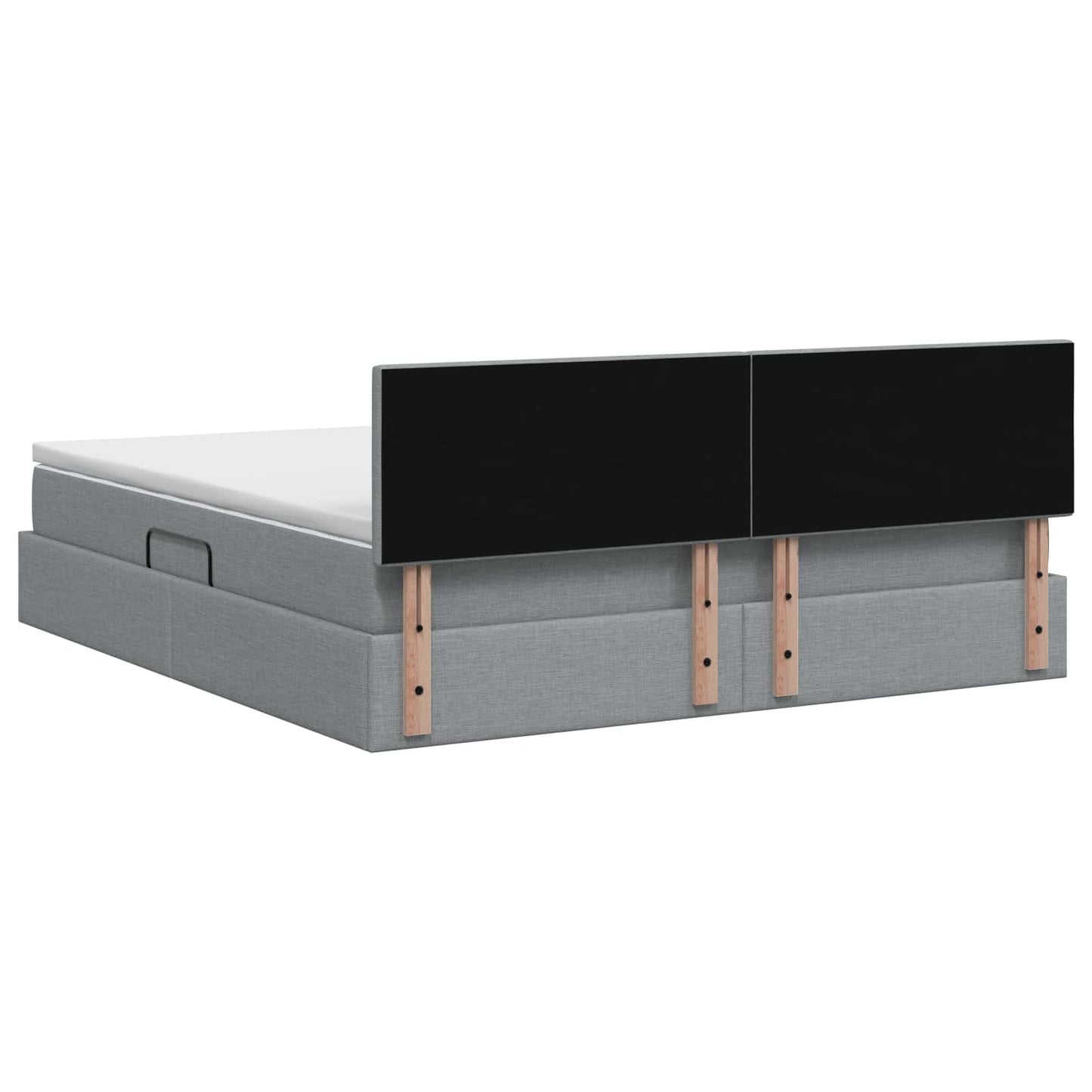 Letto con contenitore e materasso Grigio Chiaro 160 x 200 cm