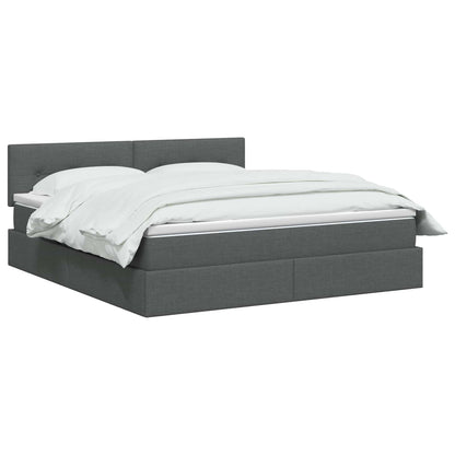 Letto con contenitore e materasso Grigio Scuro 160 x 200 cm