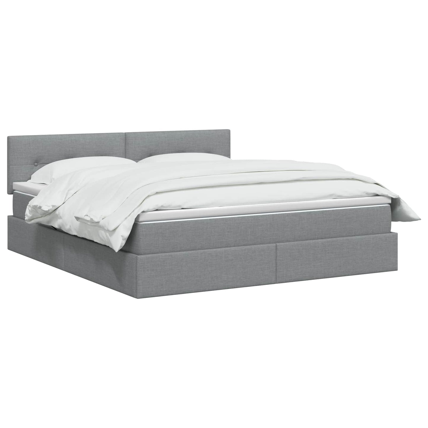 Letto con contenitore e materasso Grigio Chiaro 180 x 200 cm